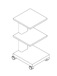 C3RQ ZILFOR Instruments holder trolley with 3 shelves 2 current taps