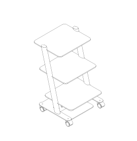 C3RV MAXI ZILFOR Trolley with 3 glass shelves and 2 current taps