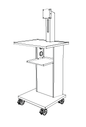 ASR3 ATLAS  Computer and intraoral scanner holder trolley