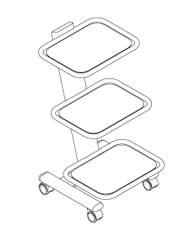 C3R ZILFOR  Trolley with 3 shelves and 2 current taps