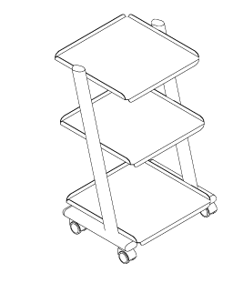 C3RK ZILFOR  Trolley with 3 shelves and 3 current taps